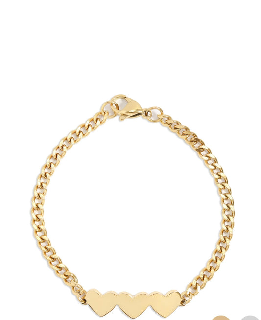 Dulce 3 Hearts Personalized Bracelet