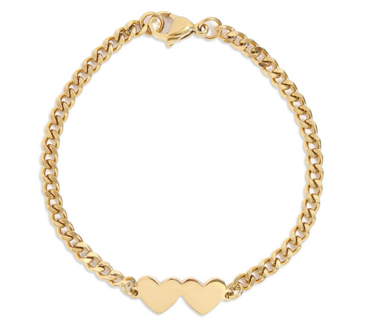 Dulce 2 Hearts Personalized Bracelet