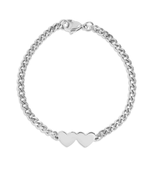 Dulce 2 Hearts Personalized Bracelet