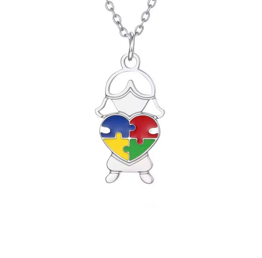 Autism Love Heart Necklace