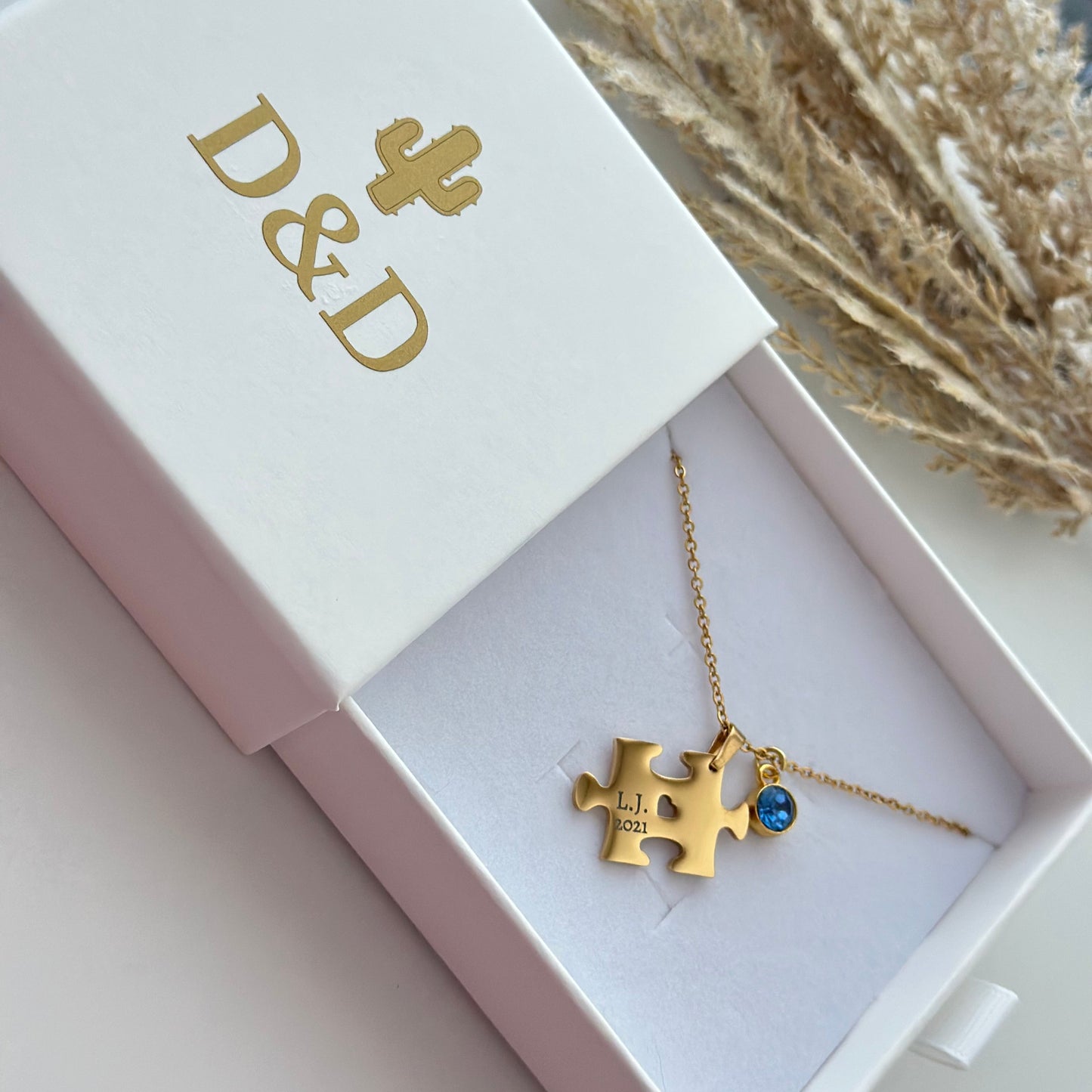 AUTISM LOVE CHARM GOLD NECKLACE