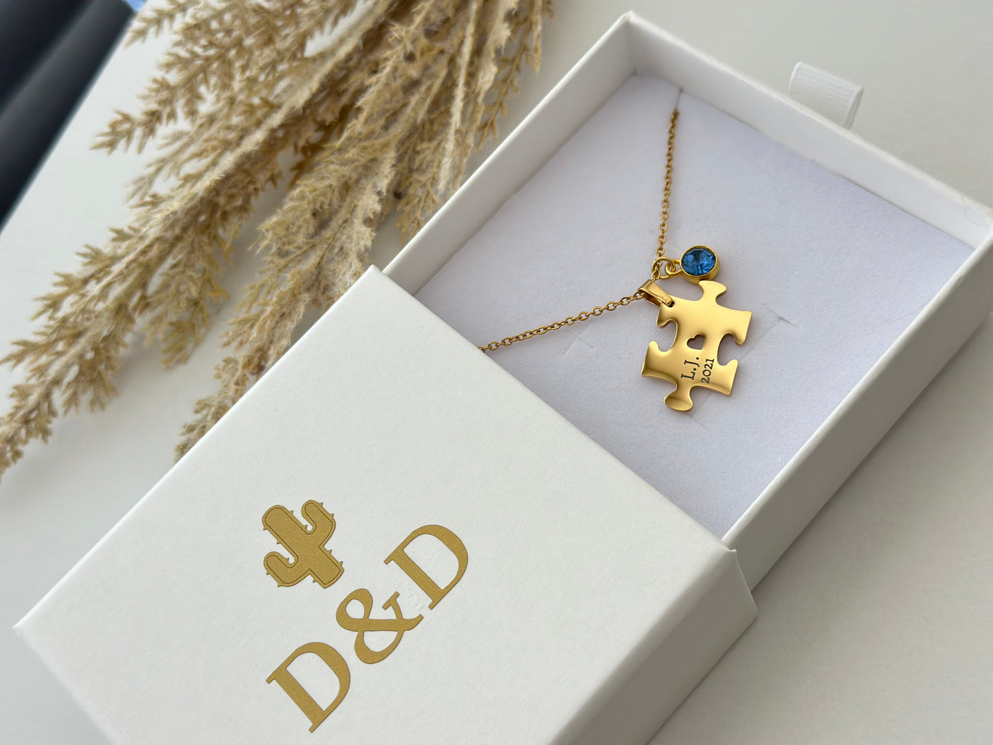 AUTISM LOVE CHARM GOLD NECKLACE