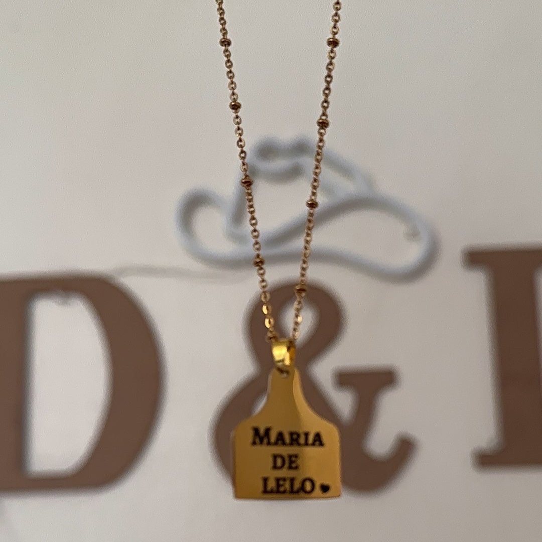 Personalized Cow Tag Necklace