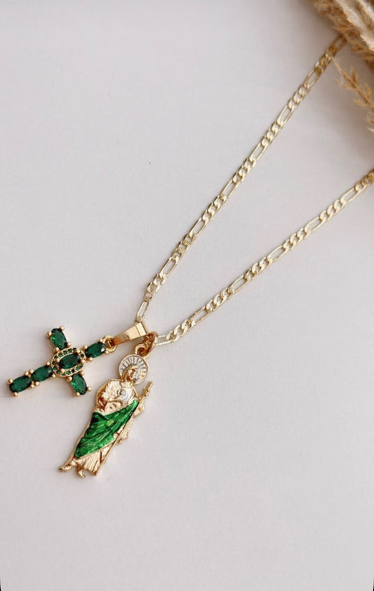 San Judas Cross Fe Necklace