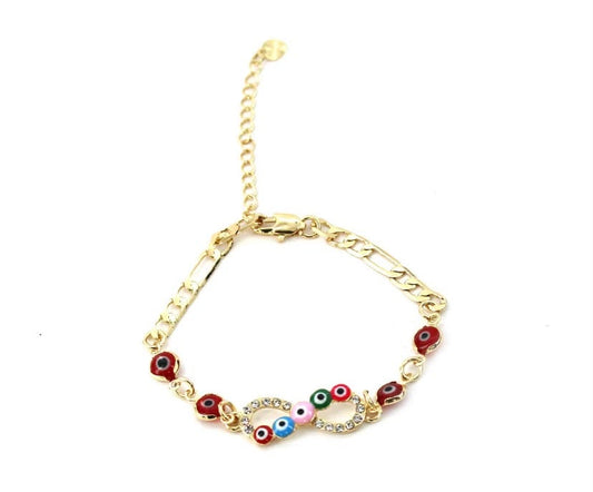 Infinity red evil eye bracelet