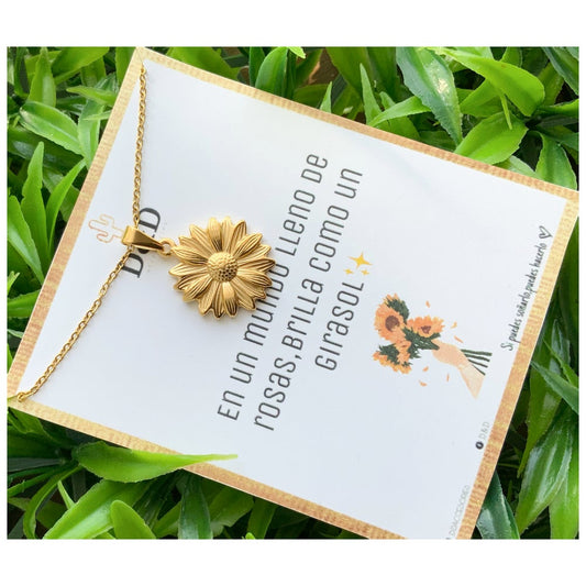 Sunflower gold plated necklace