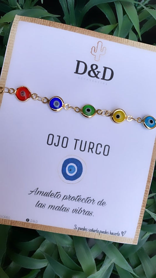 Evil eye dainty anklet
