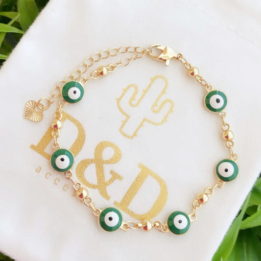 Evil Eye Bracelet Green
