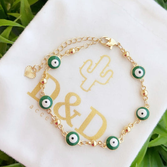 Evil Eye Bracelet Green