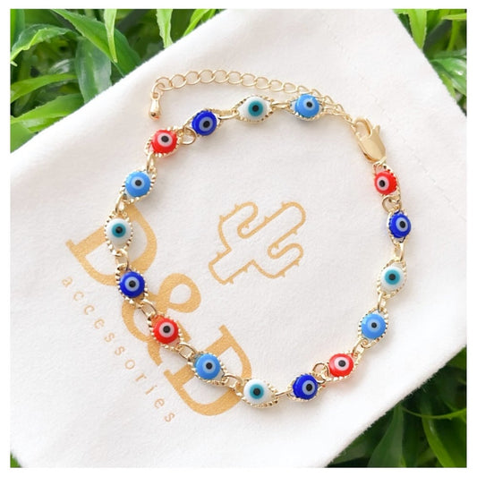 Evil eye oval bracelet