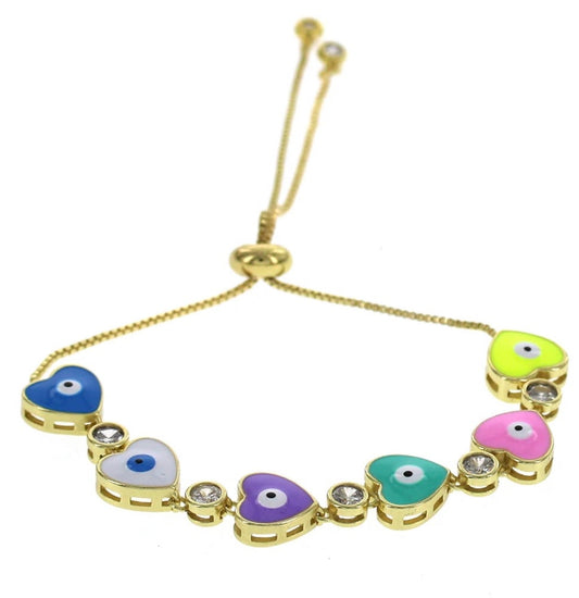 Heart evil eye Adjustable Multicolor