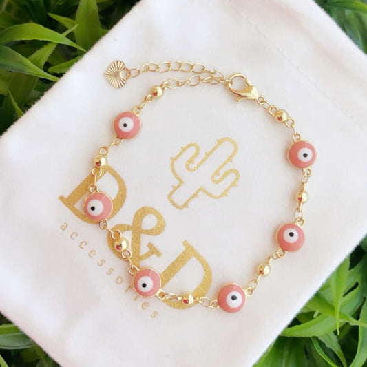 Pink Evil Eye Bracelet