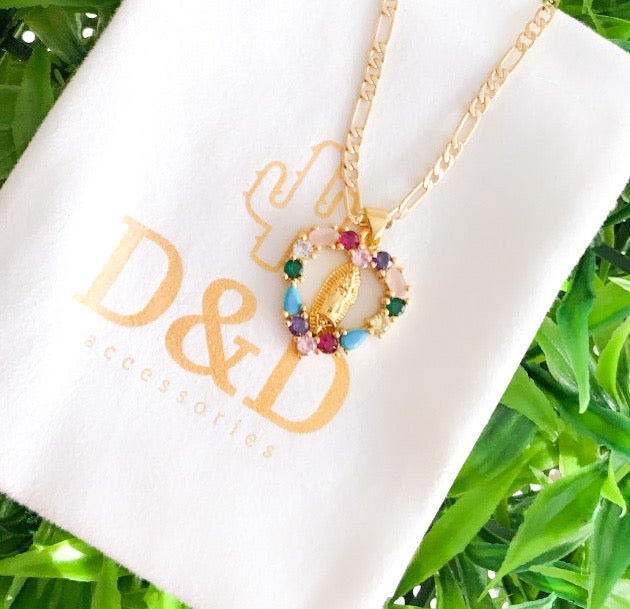 Virgencita heart necklace