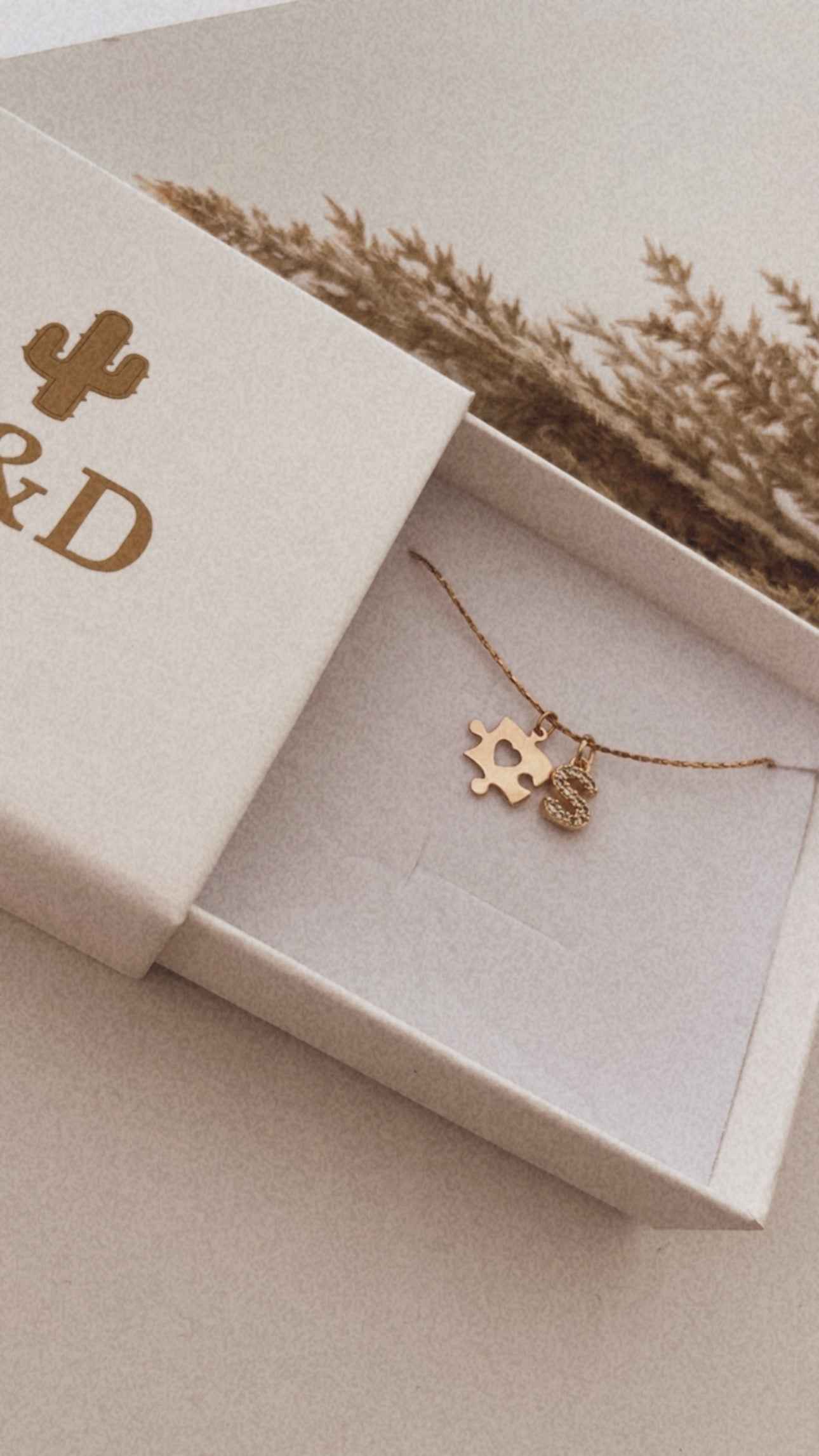 Dainty Puzzle Initial Necklace