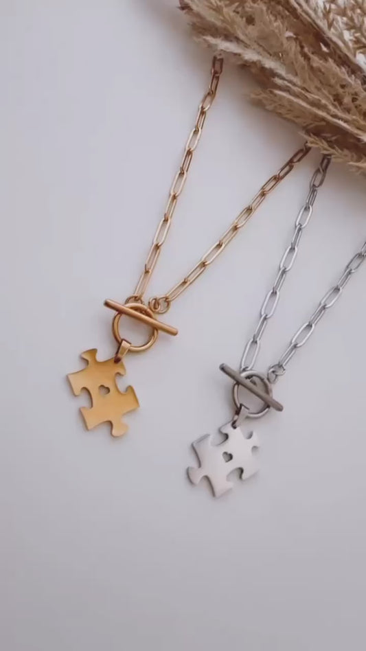 Autism Puzzle Choker Necklace