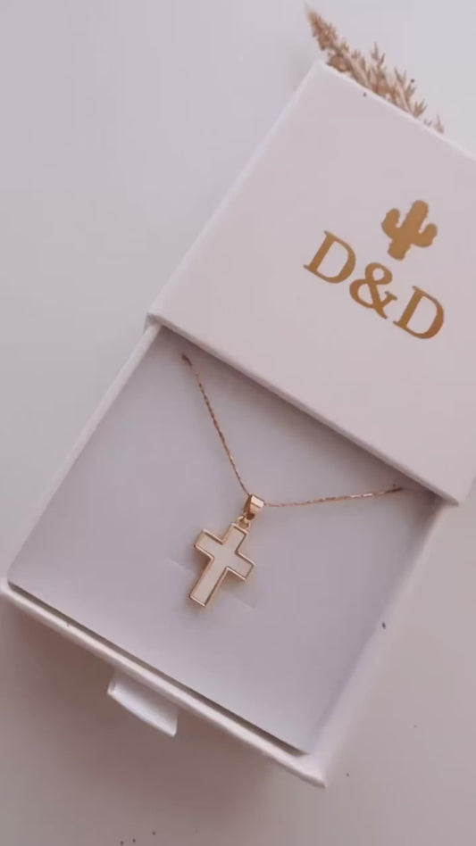 Dainty Cross Shell  Necklace