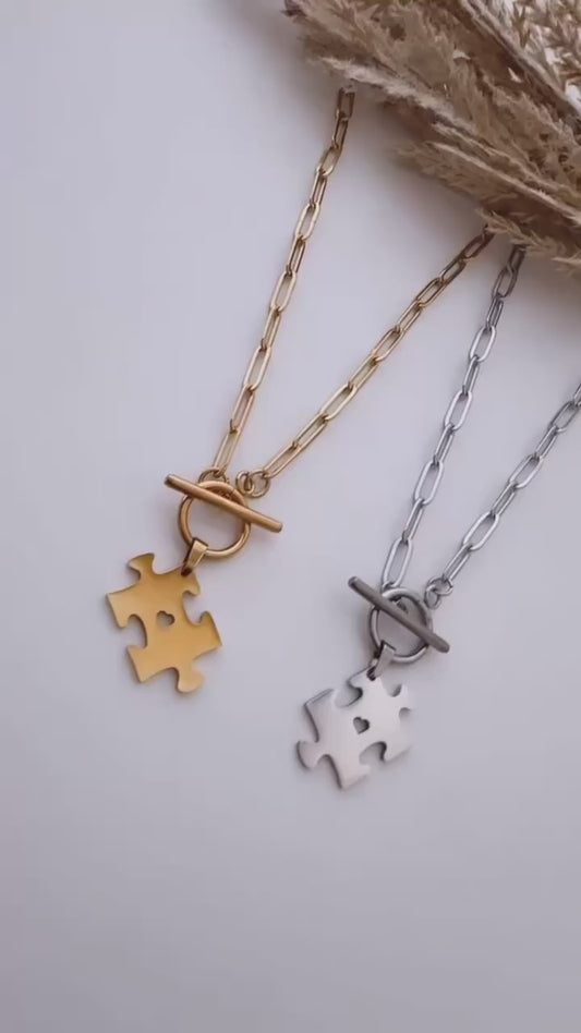 Autism Puzzle Choker Necklace